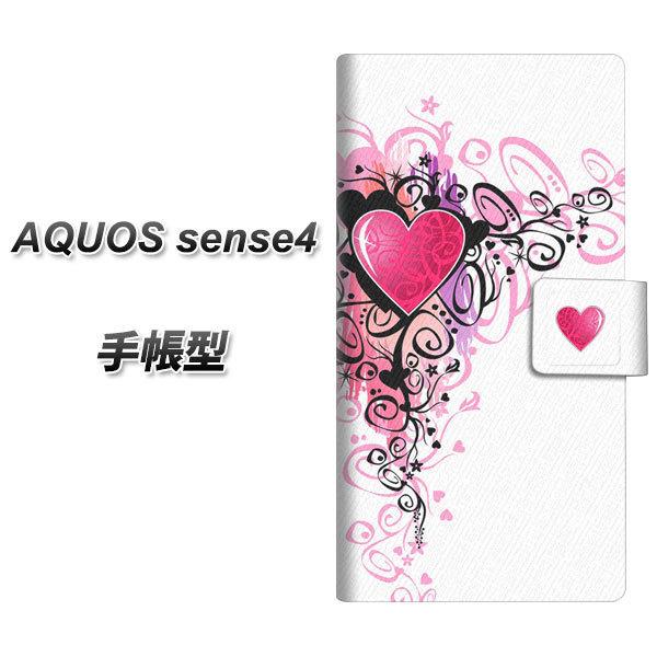 手帳型スマホケース Simフリー Aquos Sense4 007 スタイリッシュハート 白 横開き Sense4 Dap スマホカバーの店 コンラッド 通販 Yahoo ショッピング
