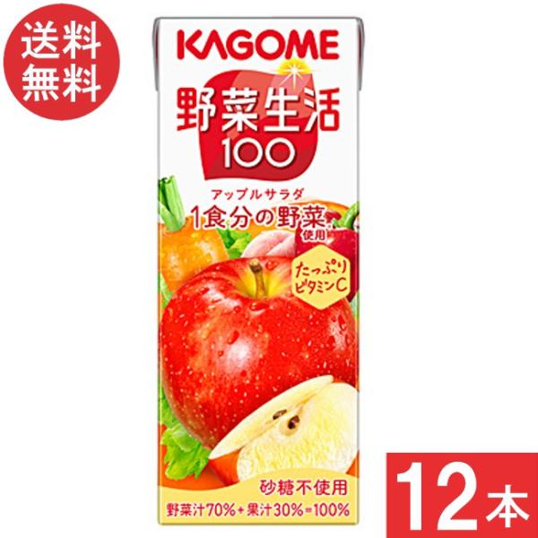 カゴメ 野菜ジュース 野菜生活100 アップルサラダ 200ml 12本