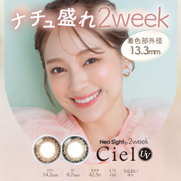 ネオサイト2ウィークシエルUV 6枚入 2箱 カラコン 2week 2ウィーク 2週間 度あり 度なし ブラウン 使い捨て コンタクト ネット 通販 定期便 定期購入対応