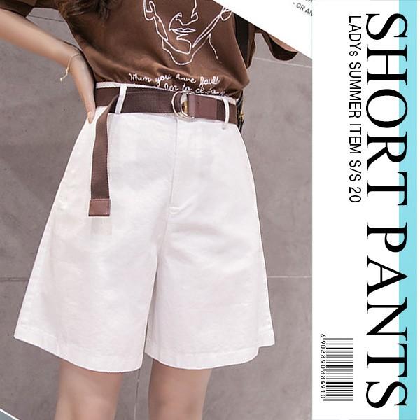 大きいサイズ レディース ハーフパンツ チノパン 膝上 ショートパンツ ボトムス パンツ ショート丈 カジュアル ホワイト ワイドパンツ キュロット
