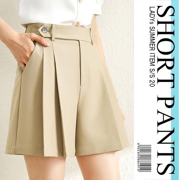 送料無料 ハーフパンツ ショートパンツ レディース ワイドパンツ ボトムス ショート丈 膝上 体型カバー タック カジュアル 大きいサイズ 夏 夏物 conve Convenience ヤフー店 通販 Yahoo ショッピング