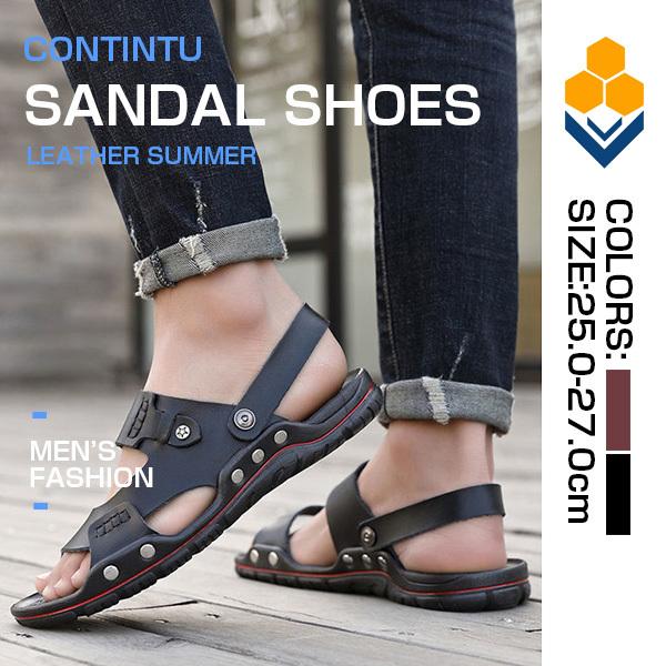 本革 サンダル コンフォートサンダル メンズ 革 歩きやすい スポーツサンダル スポサン スリッパ ビーチサンダル 滑り止め 走れる 疲れない 水陸両用 conve Convenience ヤフー店 通販 Yahoo ショッピング
