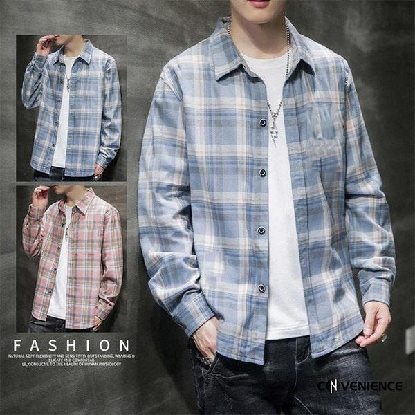 長袖シャツ メンズ 大きいサイズ カジュアルシャツ チェック柄シャツ シャツ ボタンダウンシャツ メンズファッション ゆったり 前開襟 薄手 おしゃれ 22春 29conve Convenience ヤフー店 通販 Yahoo ショッピング