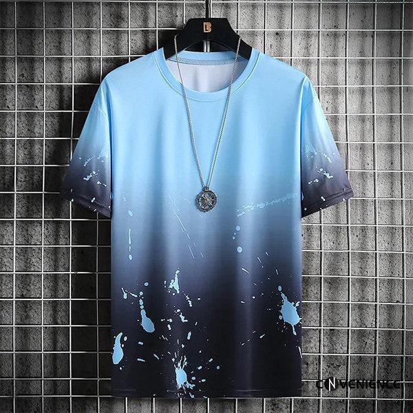 送料無料 Tシャツ メンズ トップス 半袖tシャツ 夏服 薄手 メンズファッション クルーネック サマー シンプル カジュアル グラデーション かっこいい 父の日 2439conve Convenience ヤフー店 通販 Yahoo ショッピング