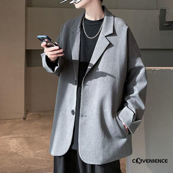 テーラードジャケット メンズ ジャケット 無地 長袖 薄手 グレー ブラック 春 春服 カジュアルジャケット ブレザー アウター ダブルジャケット 大きいサイズ Coth2302 Convenience ヤフー店 通販 Yahoo ショッピング