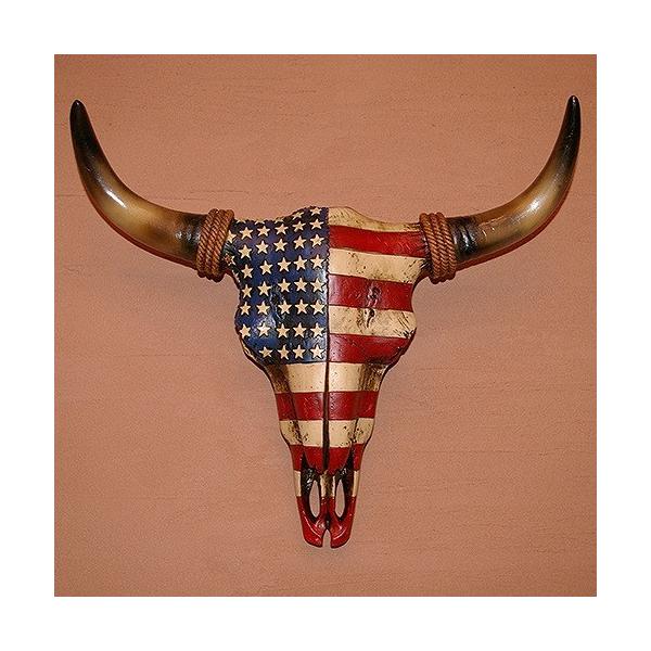 星条旗 スカル ハンガー ウエスタン 雑貨 USA 直輸入 インテリア water buffalo hanger 水牛 アメリカン オブジェ BAR CAFE