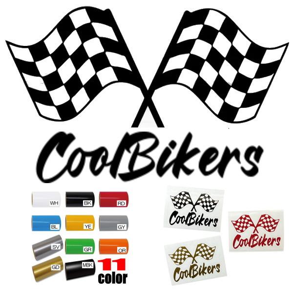 COOLBIKERS クールバイカーズ チェッカーフラッグ CHECKER シール ステッカー カッティング 文字だけが残る おまけ付き カラー11色