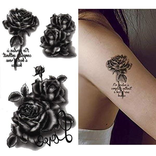 薔薇 バラ ローズ Rose タトゥーシール Tatoo 入れ墨 刺青 フェイク シート ステッカー 転写 墨 クラブ ファッション ボディーアート Tatoo 10 Tatoo 10 Coo 通販 Yahoo ショッピング