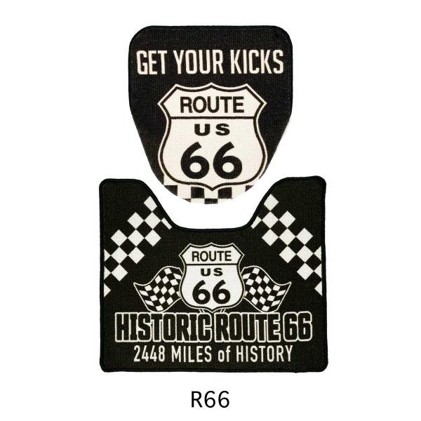 ROUTE66 ルート66 AMERICAN STYLE 来客が思わず二度見！TOILET MAT & LID COVER トイレマット&蓋カバー R66