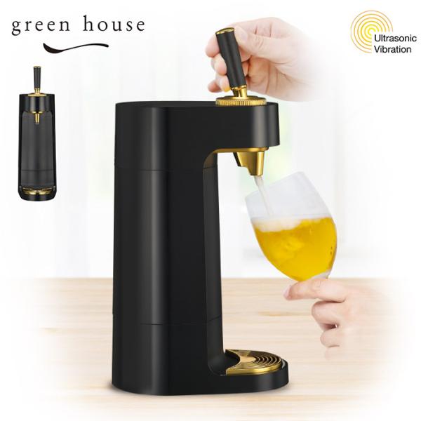 ■品名スタンドビールサーバー■カラーブラック GH-BEERT-BK■電源単3型アルカリ乾電池／単3形ニッケル水素充電池×2※電池は付属しません。■振動周波数40KHz■電池持続時間約1時間■サイズW110×D173×H352(mm)※レバ...