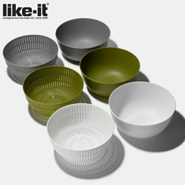 他サイト： ライクイット 米とぎにも使えるザルとボウル like-it ザル ボウル セット キッチンツール 日本製の商品画像