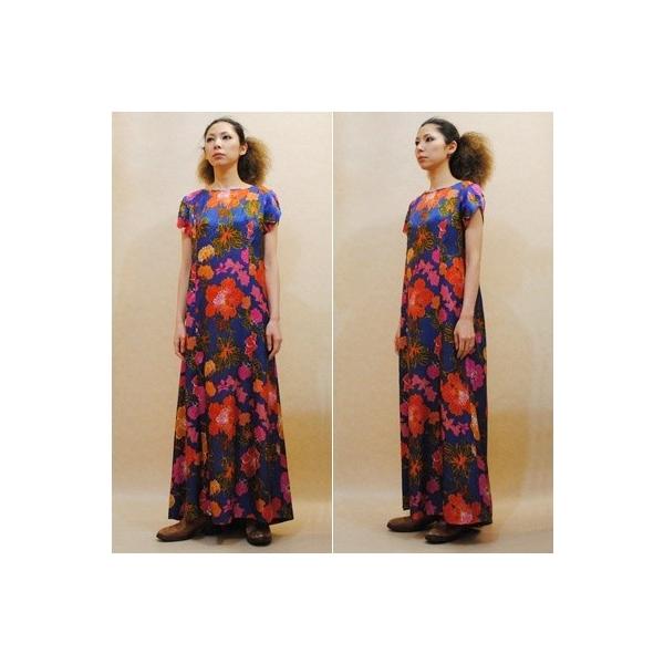 S Lサイズ アメリカ製古着 1960年代ヴィンテージ ハワイアンドレス ネイビーにトロピカルフラワー マキシ丈ワンピース 中古 Buyee 日本代购平台 产品购物网站大全 Buyee一站式代购 Bot Online