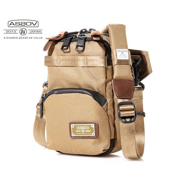AS2OV（アッソブ） ウォレットショルダー/カーキ メンズ コーデュラ