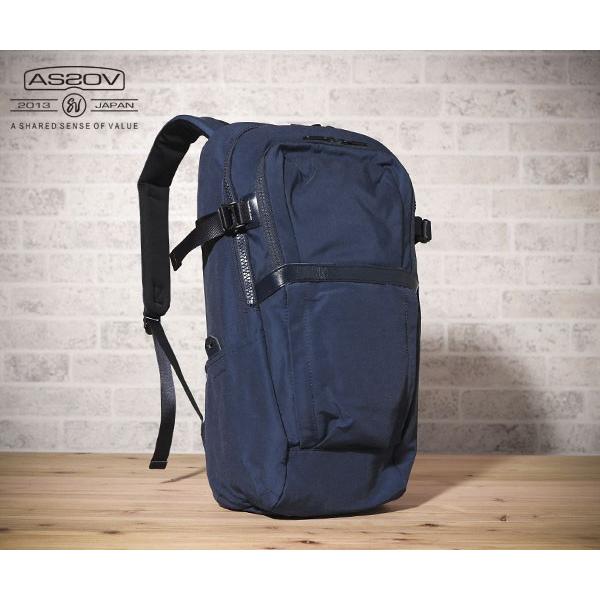AS2OV ネイビー リュック 061700-75 AS2OV アッソブ 061409 CORDURA DOBBY 305D ROUND ZIP BACKPACK