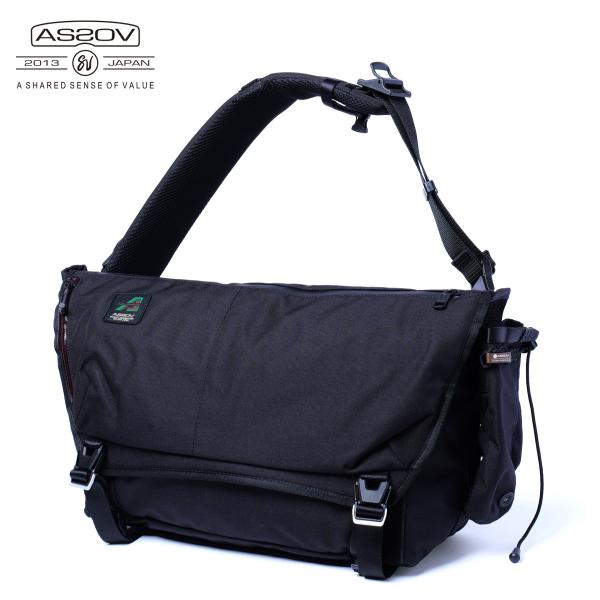 【極美品】 AS2OV スタンダード メッセンジャーバッグ CORDURA AS2OV アッソブ メッセンジャーバッグ/ブラック メンズ 330