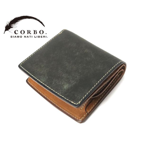 CORBO（コルボ） G.E.Wallets 二つ折財布/ダークグリーン メンズ