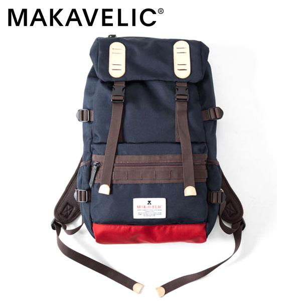 MAKAVELIC TRUCKS DOUBLE BELT ポイントレザー デイパック