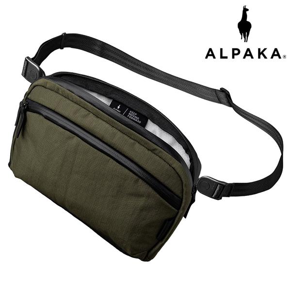 アルパカ FLIGHT SLING 2L AXOFLUX スリングバッグ/グリーンN×グレー メンズ  4129 ALPAKA【選べるノベルティ付】