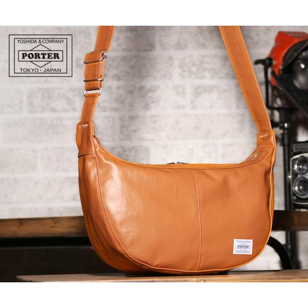 PORTER ポーター フリースタイル キャメル ブラウン ハーフムーン PORTERフリースタイルショルダーバッグ ハーフムーン ブラウン