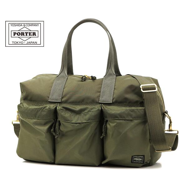 ポーター フレックス 2Way ダッフルバッグ オリーブ PORTER FORCE（PORTER） ポーター フォース 2WAYダッフルバッグ(S) 855-05455