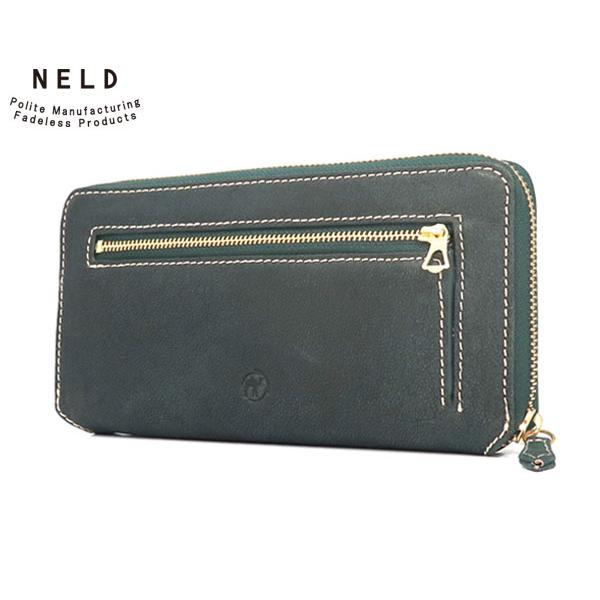 NELD ネルド ラウンド長財布/グリーン メンズ ラクダレザー an280 NELD