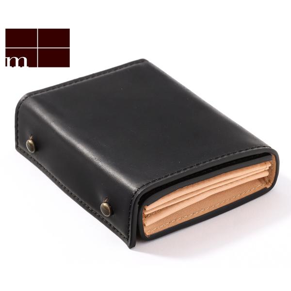 m+（エムピウ） ミッレフォッリエ2/ミニ財布/ブラック メンズ コード