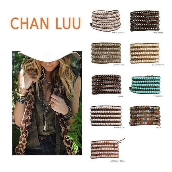 週末限定価格！CHAN LUU ボツワナアゲートラップブレスブラウン激 