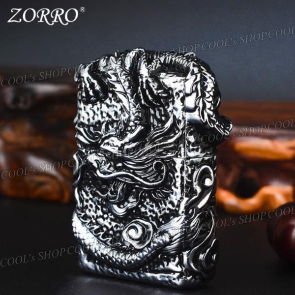 昇り龍 フルメタルジャケット オイルライター ZORRO　重量感 オシャレ クリスマス 送料無料 ライター ガスライター タバコ 煙草 Zippo