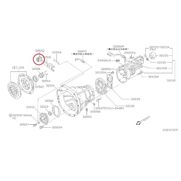 ���Y�������i �X�J�C���C���@�����[�Y�z�[�N�u�[�c �~�b�V���� �N���b�` 30542-69F00 R33 R34 V35 ���i�摜1