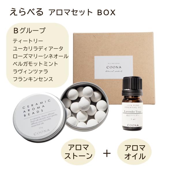 アロマオイル セット アロマセット 選べる アロマ 精油 アロマストーン 箱入り（Bグループの精油）