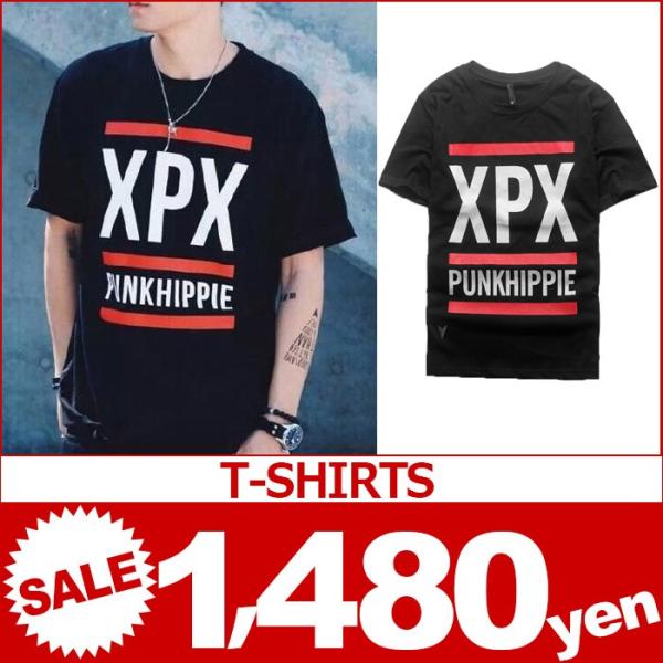 XPX ロゴプリント PUNKHIPPIE メンズ半袖Ｔシャツ　ストリート