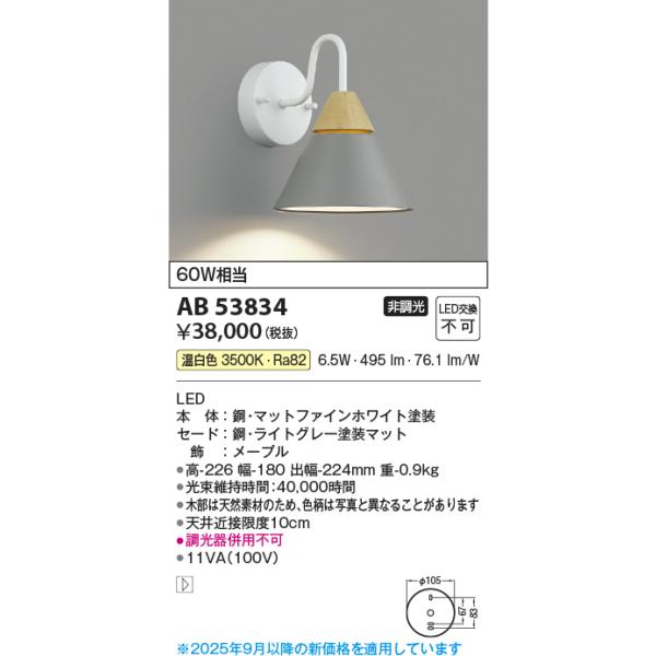 KOIZUMI（コイズミ） コイズミ照明 AB53834 ブラケットライト 非調光