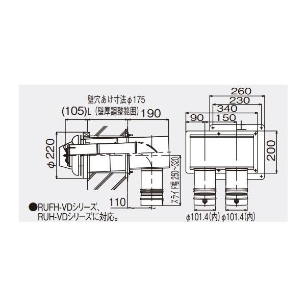 �K�X������ ���� �����i�C�@FFTL-10-300�@��100 2�{�ǒ��o���r�C���g�b�v (L=250�`350mm) [��]