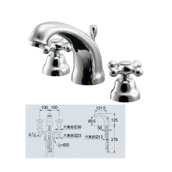 カクダイ（KAKUDAI） 水栓金具 153-029 2ハンドル混合栓
