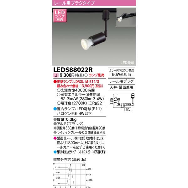 ���Ń��C�e�b�N�@LEDS88022R�@LED�X�|�b�g���C�g ���[���p�v���O �V��E�ǖʌ��p �u���b�N �����v�ʔ�