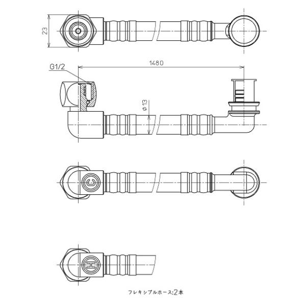 gC֘A TOTO@TCA290@z[X EHVbgUp 1480mm []