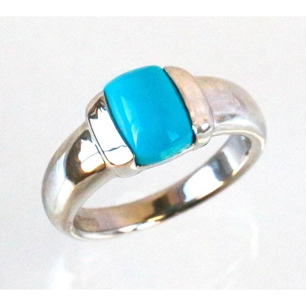 Pt900 トルコ石 リング プラチナ ターコイズ 指輪 11号 青 ブルー