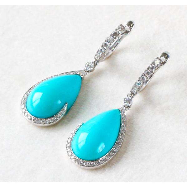 美品MIZUKI ターコイズ ダイヤモンド ピアス 美品MIZUKI ターコイズ