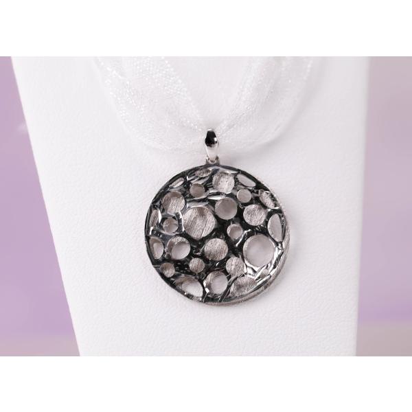 K18WG ホワイトゴールド イタリア製 デザイン ペンダントトップ 2連  