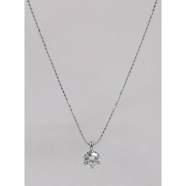 Pt900 K18WG ダイヤモンド ネックレス 0.34ct 一粒 ホワイトゴールド 