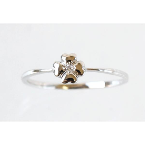 値下げリーフモチーフ ダイヤモンド0.07ctリング 14K 値下げリーフ