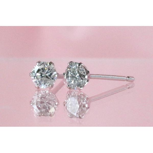Pt900 ダイヤモンド ピアス 0.418ct スタッド シンプル 一粒
