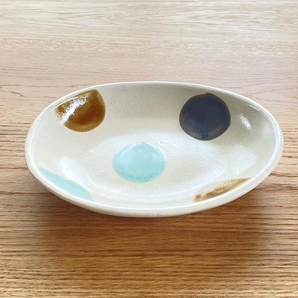 益子焼／sansai／楕円皿150／陶器／おしゃれ／可愛い／和食器／道祖土