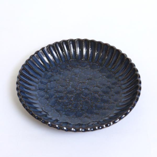 小代焼 輪花皿 陶芸 皿 小代焼／輪花板皿 S 陶器 おしゃれ 可愛い 和食器 ／小代本谷ちひろ窯