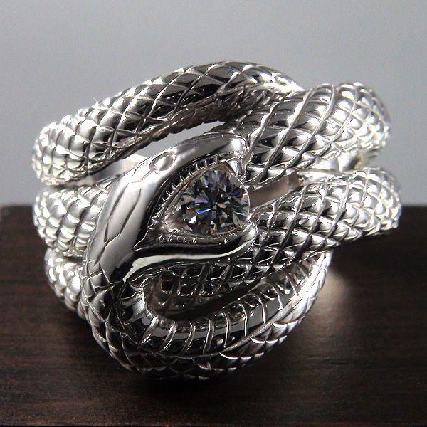 Ｋ10WGスネークリング K10WGスネークリング指輪開運白蛇リングシグニティー