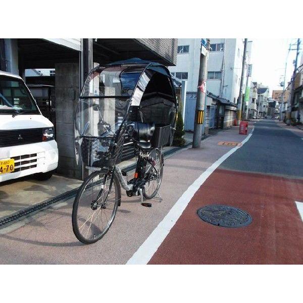 最高レベルの自転車の屋根ライフを 雨除け 風除け 日よけ、子供のせ 電動 アシスト自転車にブラックの屋根！ギャラクシーVIP