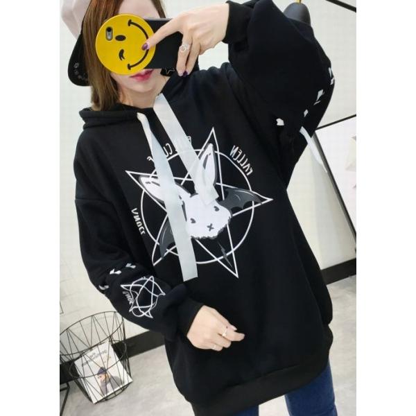 地雷系 服 メンヘラ パーカー オーバー サイズ 量産型 やみかわいい 病みかわいい トレーナー トップス うさぎ 大きい ゴスロリ オルチャン ロリータ 黒 Ae02 Buyee 日本代购平台 产品购物网站大全 Buyee一站式代购 Bot Online
