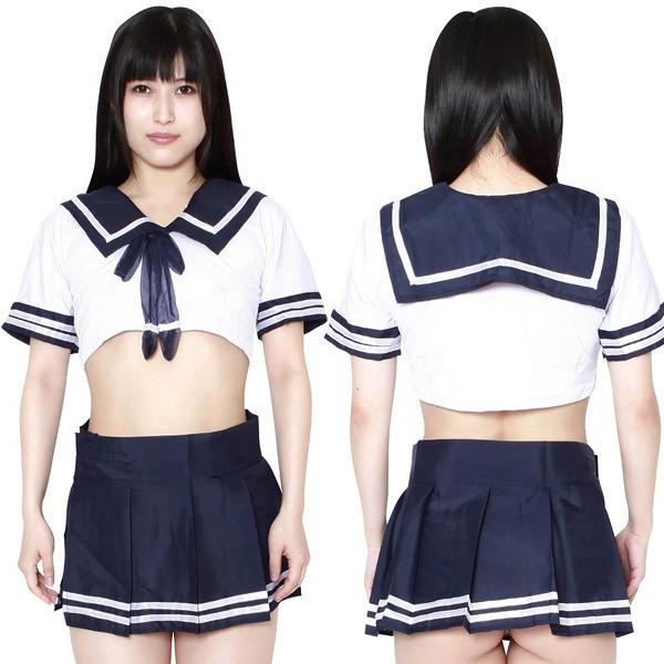 エロコス セーラー服E ネイビー コスプレ 可愛い 制服 スクール セーラー ブレザー 学生服 女子高生 アニメ アイドル ハロウィン イベント 余興 宴会 仮装