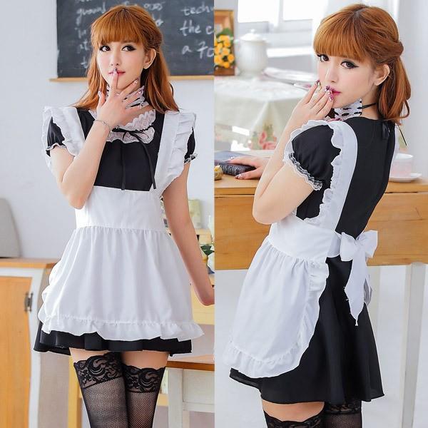 胸元レース ピュアブラックのスウィートメイド コスプレ 可愛い メイド アリス ウェイトレス アニメ 制服 アイドル ゴスロリ クラシック エプロン ハロウィン O コスプレ通信 通販 Yahoo ショッピング