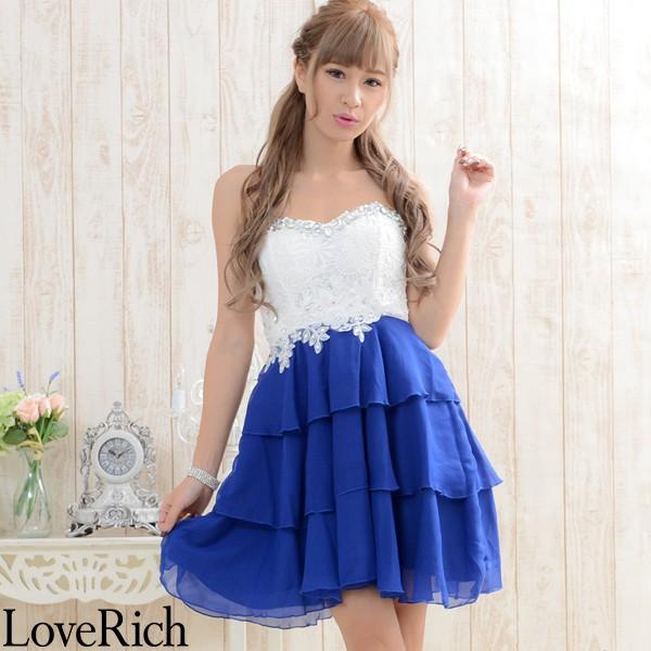 Love Rich 上品なレース輝くビジューシフォンティアードミニドレス パーティードレス ロイヤルブルー セクシー ナイトドレス キャバ ギャル 韓国ファッション Uk0227 コスプレ通信 通販 Yahoo ショッピング